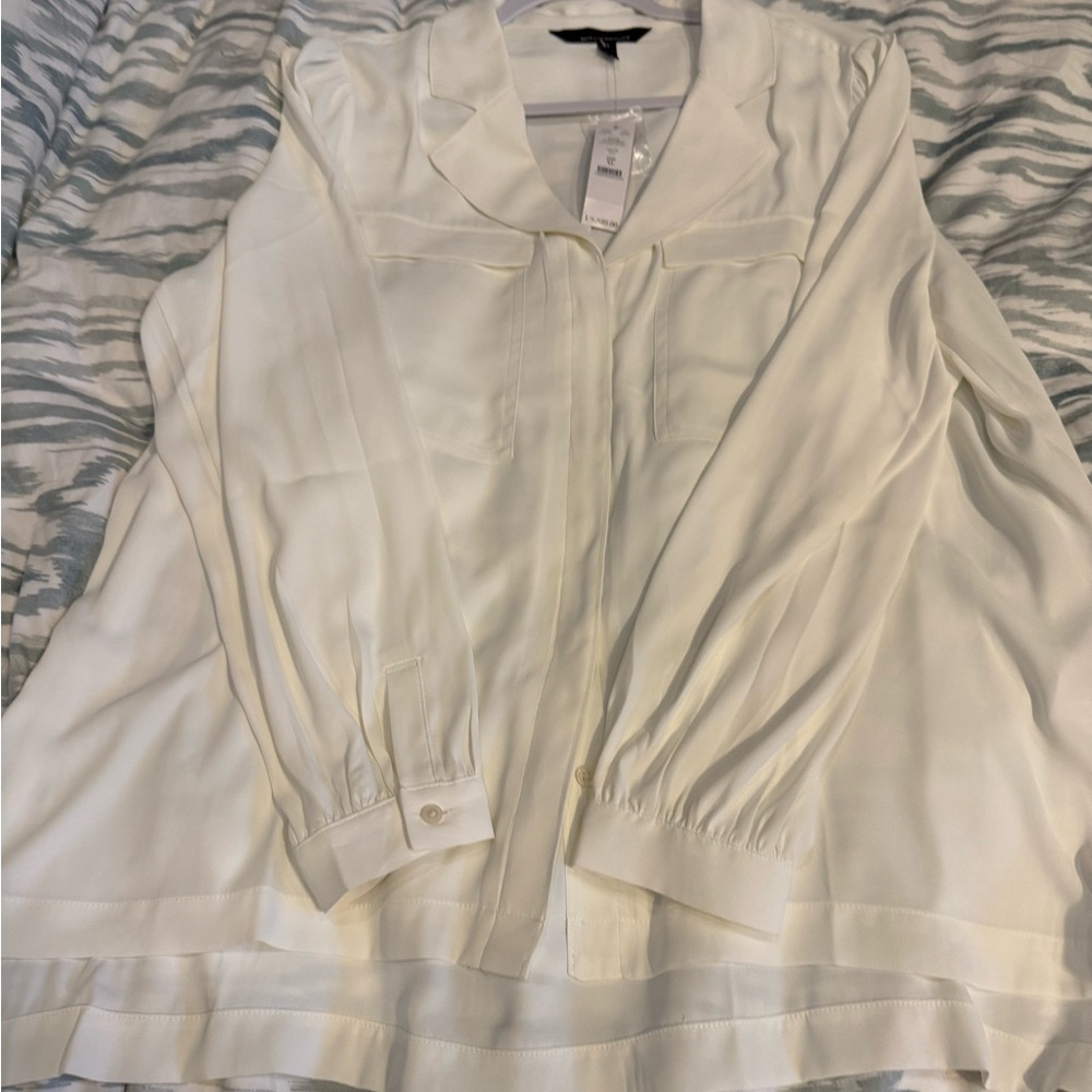 White House Black Market Cream Blouse